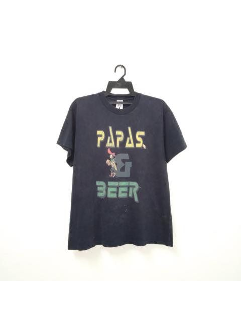 Other Designers Vintage - Tshirt brand Logo 7 Papas & Beer single stitch faded colour