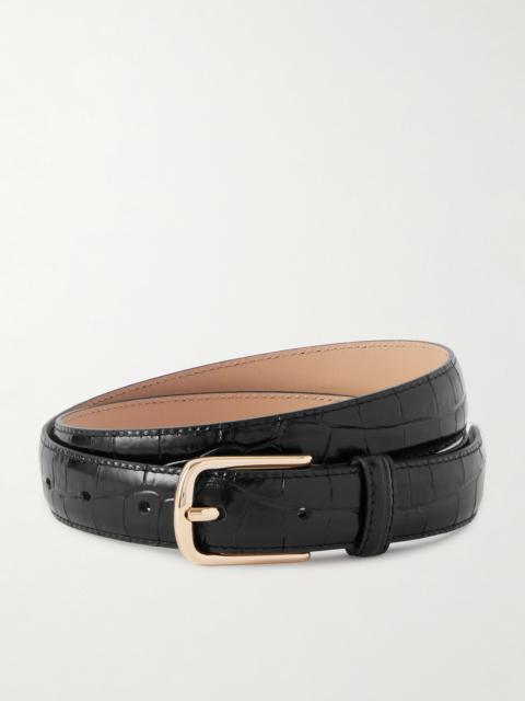The Frankie Shop Dione Croc-effect Leather Belt