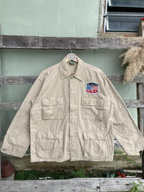 Other Designers Vintage - Vintage Reproductions Army Big Logo New york Button up