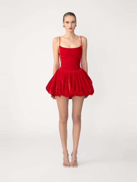 SAU LEE MILEY VELVET MINI DRESS