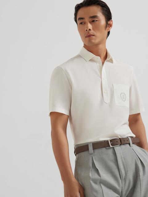 Brunello Cucinelli Lightweight virgin wool polo shirt with chest pocket and logo