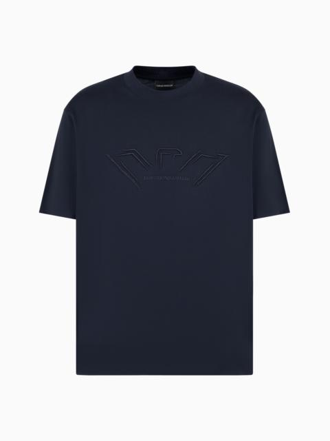 EMPORIO ARMANI ASV lightweight jersey T-shirt with raised logo embroidery