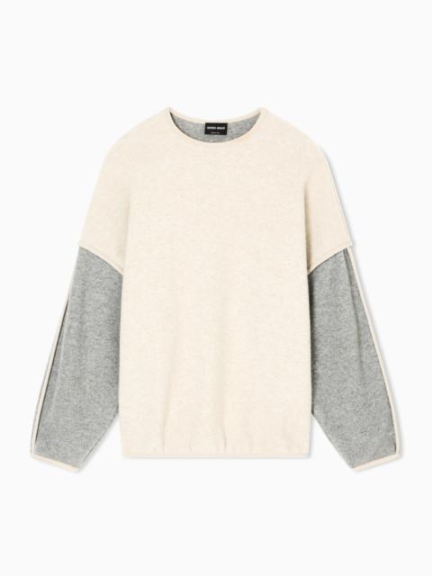 GIORGIO ARMANI VIRGIN WOOL AND CASHMERE JERSEY SWEATSHIRT