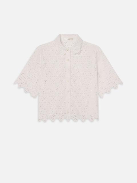 FRAME The Deco Eyelet Top in White