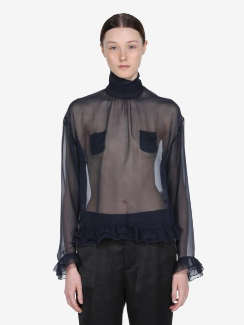 N°21 TRANSPARENT BLOUSE WITH BOW