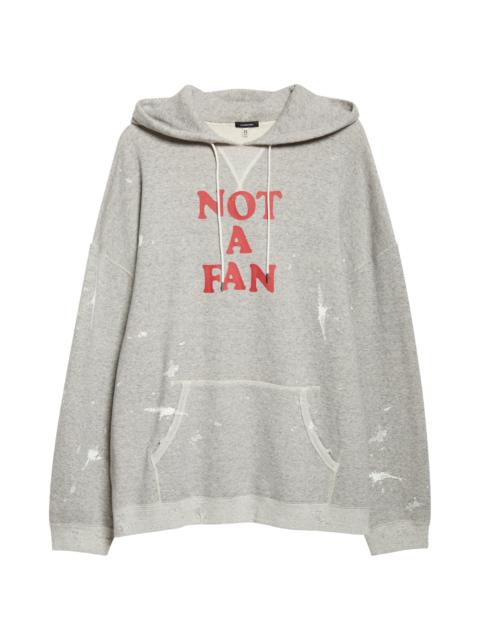 R13 R13 Not a Fan Paint Splattered Oversize Graphic Hoodie in Heather Grey at Nordstrom