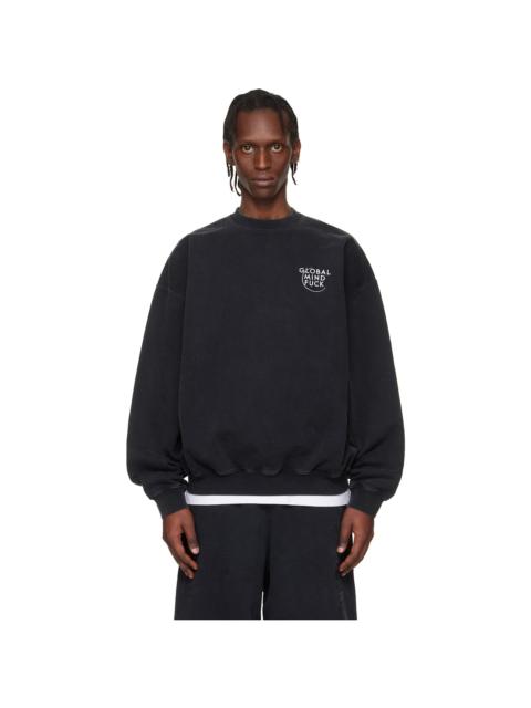 VETEMENTS Black 'Global MF' Sweatshirt