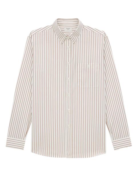 SAINT LAURENT Saint Laurent Men Cassandre Shirt In Striped Cotton Poplin