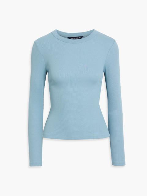 VERONICA BEARD Pruitt ribbed Pima cotton-blend top