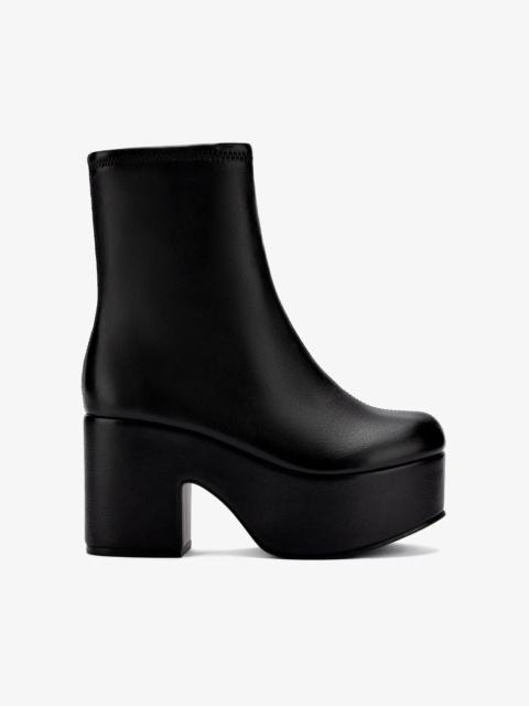Larroudé Miso Platform Boot In Black Stretch Leather