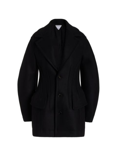 Bottega Veneta Stretch-Wool Felt Short Coat black