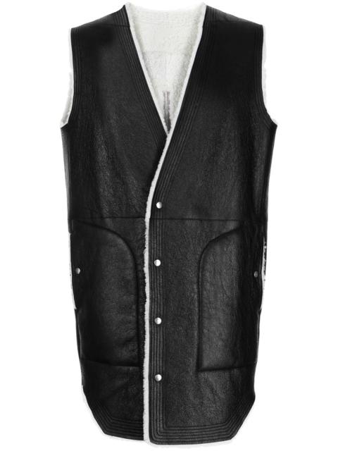 Rick Owens contrasting trim leather gillet