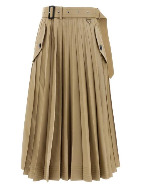 sacai Long pleated skirt