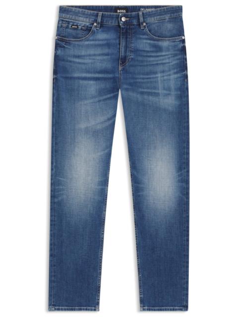 BOSS DELAWARE SLIM-FIT JEANS IN BLUE COMFORT-STRETCH DENIM