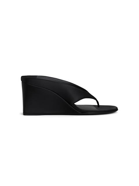 Alaïa Satin Wedge Thong Mules black