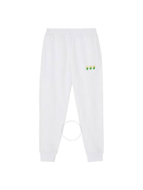 Burberry Larkan Embroidered Floral Cotton Jogging Pants