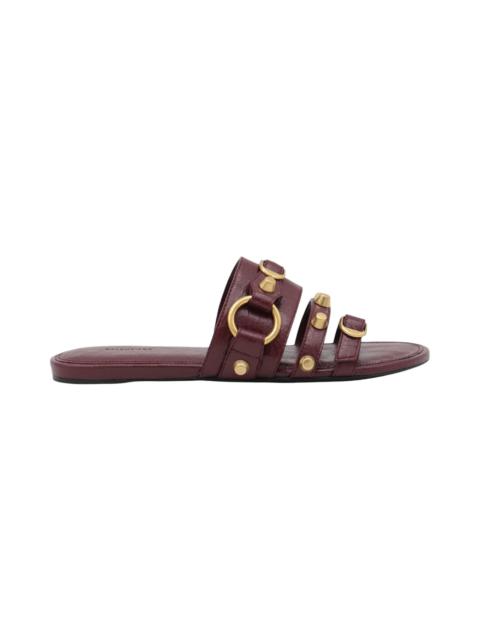 BALENCIAGA Bordeaux Leather City Flats