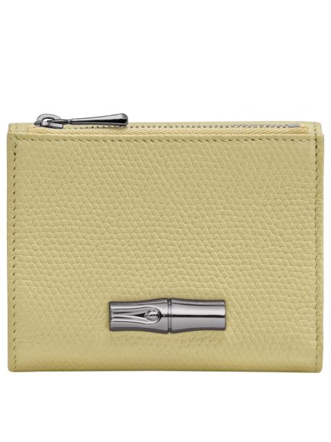 Longchamp Le Roseau Compact wallet Pistachio - Leather
