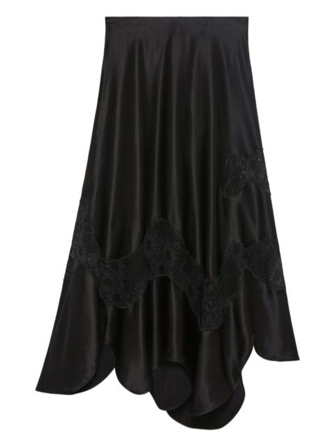 BITE Studios lace-insert silk skirt