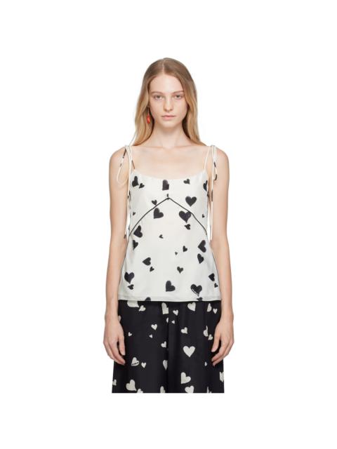 Marni White Bunch Of Hearts Camisole