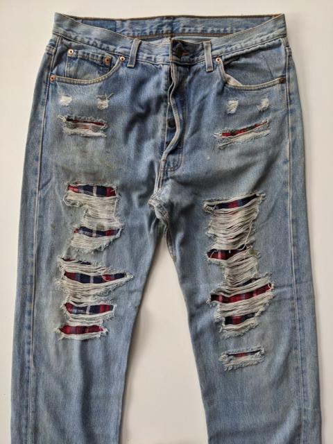 Other Designers Other - Japanese ripped jeans tartan patchwork