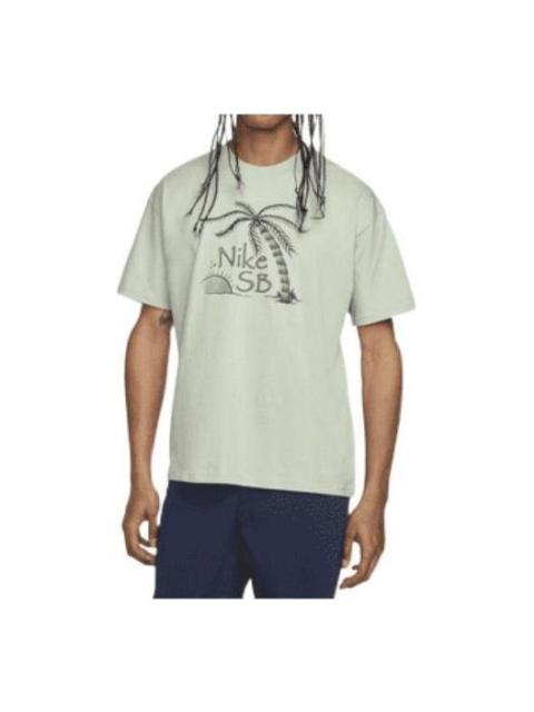 Nike Men's Nike SB Alphabet Printing Casual Short Sleeve Aqua Blue T-Shirt DQ1851-017