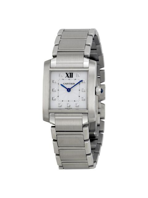 Pre-owned Cartier Tank Francaise Diamond Silver Dial Ladies Watch WE110007