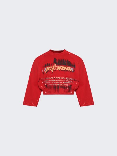 RRR123 Radical Paper Rose Crewneck Meta Red