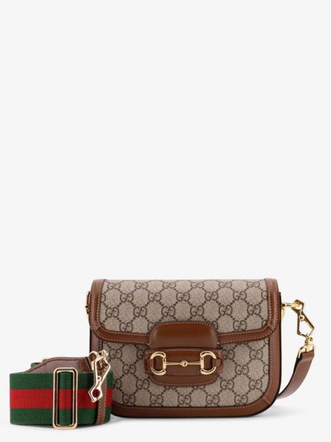 GUCCI Gucci Coated Canvas Gucci Horsebit 1955 Crossbody Bag With Gg Supreme Motif