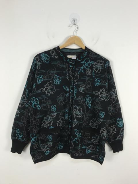 Other Designers Vintage - Pony Quen Floral Crochet ButtonUp Fleece Cardigan #2641
