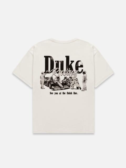 DUKE + DEXTER DR Grey Pit Stop Vintage White T-Shirt