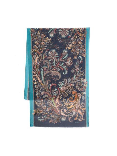 paisley-print frayed scarf