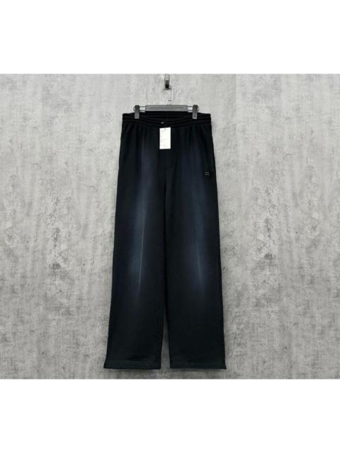 BALENCIAGA Balenciaga Embroidered Double-Swoosh Logo Washed Vintage Casual Trousers