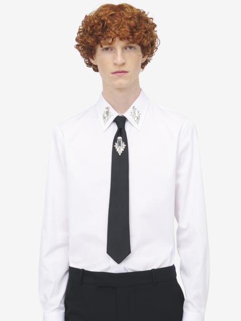 Alexander McQueen Crystal Mirror Embroidery Tie