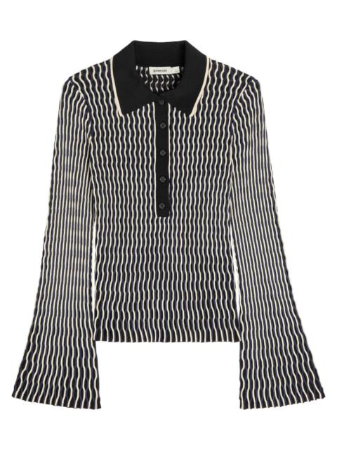 SIMKHAI Simkhai Collen Textured Knit Polo top