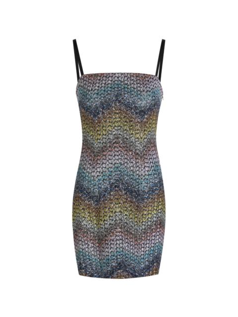 Missoni Missoni Zigzag Metallic-knit Mini Dress
