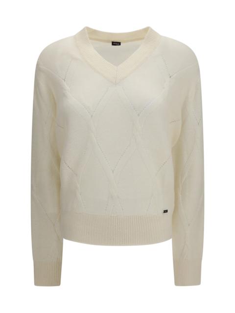 Other Designers Kiton V Neck Sweater Panna Women