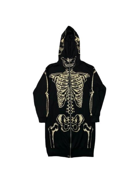 Other Designers Japanese Brand - Glad News Skulls Skeleton Zip Up Long Hoodie