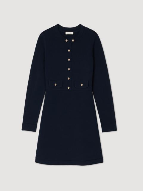 Sandro MINI BUTTON-UP KNIT DRESS