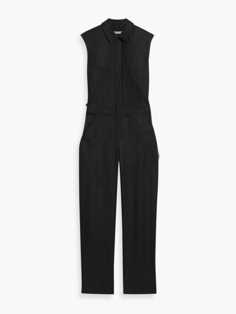 Another Tomorrow Linen-blend twill jumpsuit