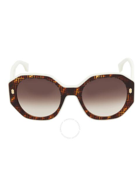 Fendi Gradient Brown Geometric Ladies Sunglasses FE40045I 55F 54
