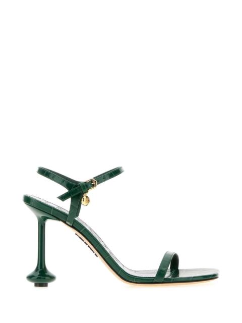 Loewe Loewe Women Dark Green Leather Toy Sandals