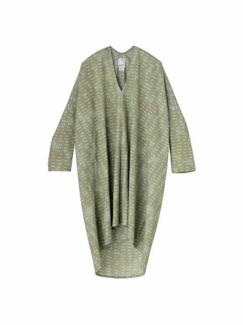 visvim RUANA KHADI DRESS L/S IRIS GREEN