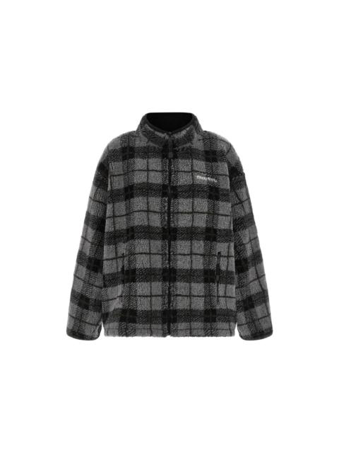Miu Miu MIU MIU Teddy Check Gray Sweatshirt New And Authentic (Wome