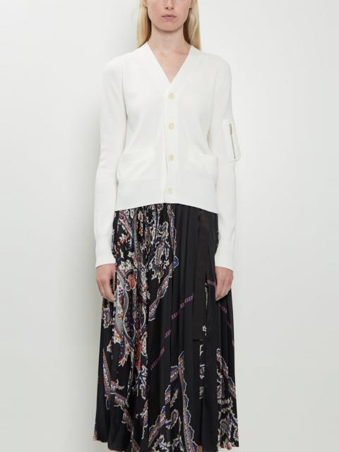 sacai Technical Twill x Cotton Knit Cardigan