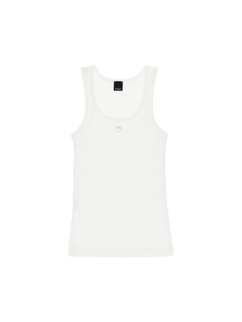 PINKO LOVE BIRDS LOGO RIBBED TANK TOP