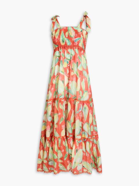 Charo Ruiz Virgo tiered printed cotton-blend voile midi dress