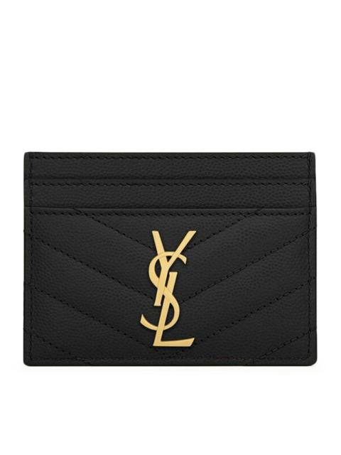 SAINT LAURENT Saint Laurent Women Cassandre Matelassé Card Case In Grain De Poudre Leather