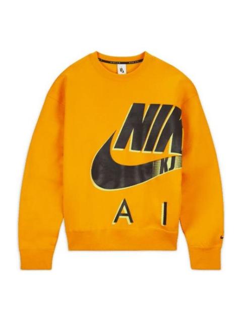 Nike Nike Air x Kim Jones Crossover Logo Printing Fleece Round Neck US Edition Couple Style Orange DD0692