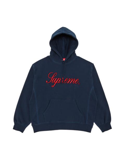 Supreme Supreme Embroidered Script Hooded Sweatshirt 'Navy'